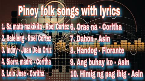 Pinoy Folk Songs With Lyrics Jeson Anober Youtube