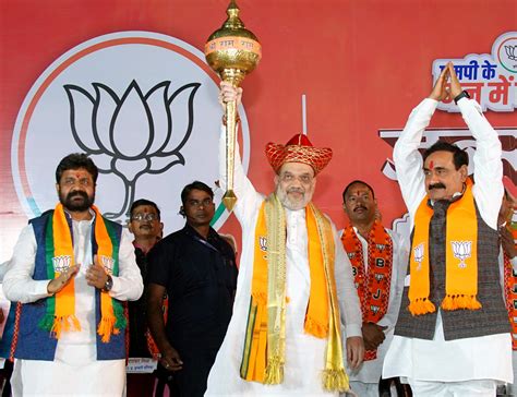 Amit Shah Attends A Public Meeting For The Madhya Pradesh Assembly