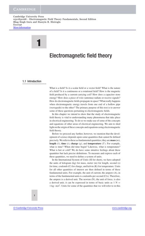 Electromagnetic Field Theory Fundamental