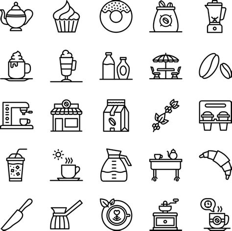 Kaffee Icon Set Vektor Illustration Vektor Kunst Bei Vecteezy