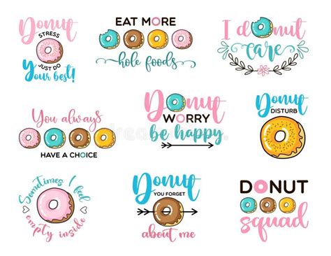 Donut Stress Just Do Your Best Donut Funny Quote Doughnut Vector