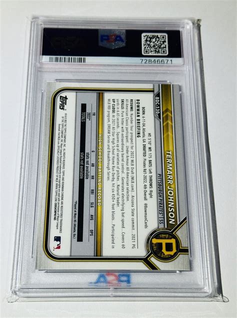 Termarr Johnson Psa Bowman Draft Chrome Sapphire Edition St