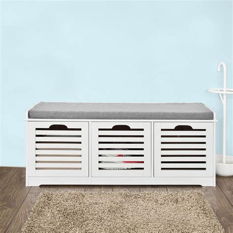 Banc De Rangement Avec Coussin Rembourr Et Cubes Banquette