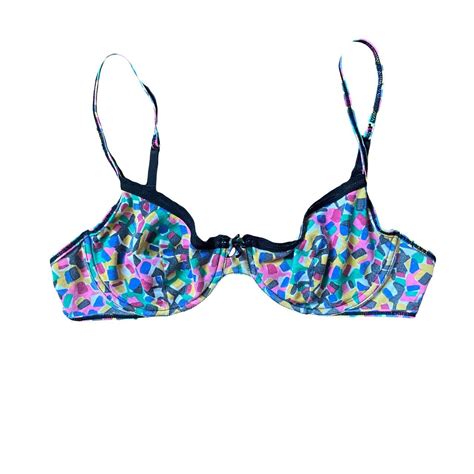 Vintage Retro Colorful Demi Bra Brand Gitano Depop