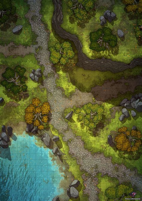 Forest Path Battle Map 24x34 Rroll20