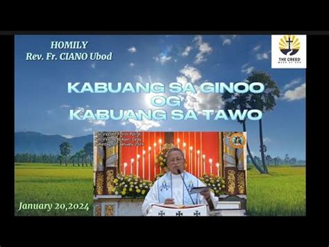 Kabuang Sa Ginoo Og Tawo Homily Rev Fr Ciano Ubod Theoff