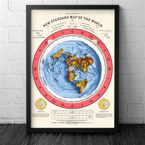 1892 Mapa Histórico Alexander Gleason Terra Plana Flat Earth Shopee Brasil