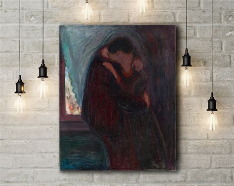 Canvas Art Print Of Edvard Munch The Kiss Etsy