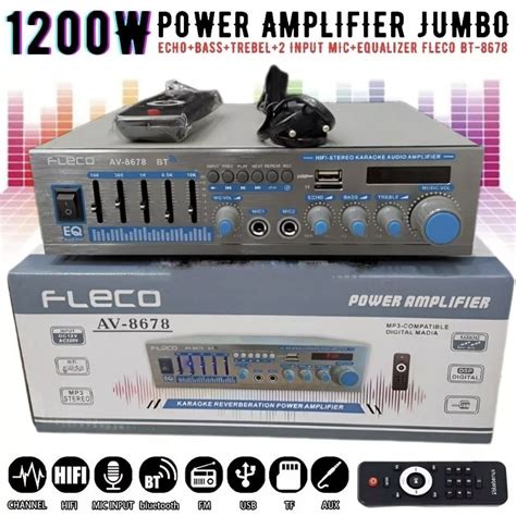 Jual Power Ampli Amplifier Bluetooth Digital MP3 USB SD FLECO AV 8678