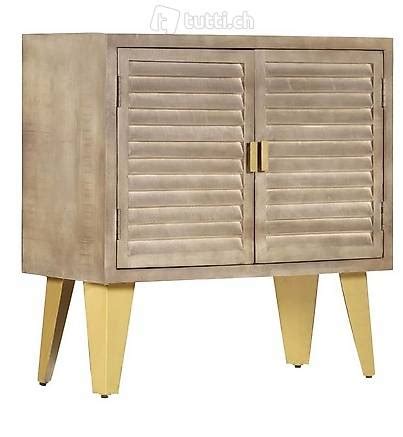 Sideboard 80 X 35 X 80 Cm Massivholz Mango Und Gusseisen Canton Zoug