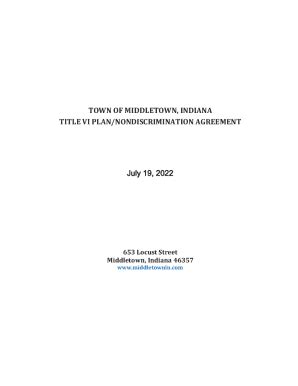 Fillable Online Title VI Plan Nondiscrimination Agreement Fax Email