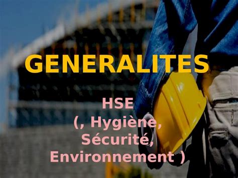 PPT HSE Hygiène Sécurité Environnement Aptitude d un ensemble