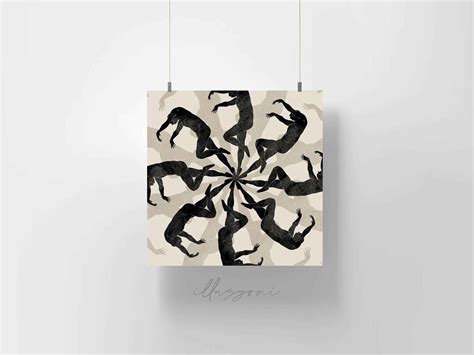 Abstract Dancing Silhouette Printable Wall Art Falling - Etsy