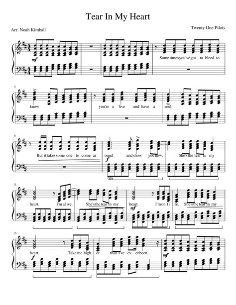 Tear In My Heart Twenty One Pilots Sheet Music For Piano Download Free In Pdf Or Midi