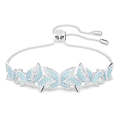 Lilia Bracelet Butterfly Blue Rhodium Plated Swarovski