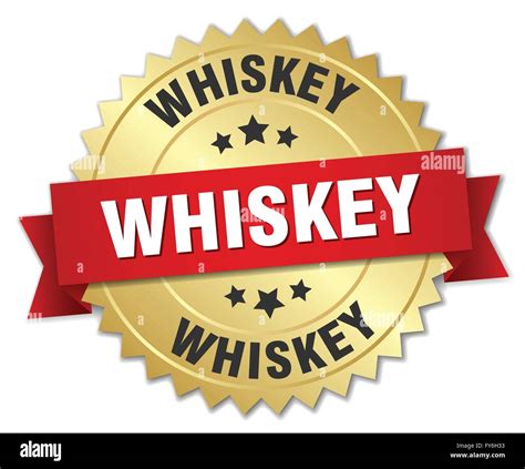 Whiskey 3d Gold Badge With Red Ribbon Stock Vector Image Art Alamy