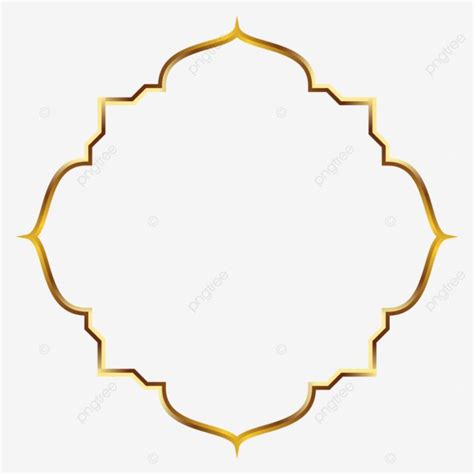 Golden Islamic Frame Design Concept Clipart Vector