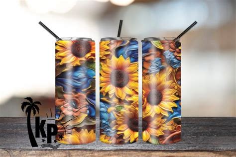 3d Alcohol Ink Sunflower Tumbler Wrap Graphic By Khampol Shop Design · Creative Fabrica