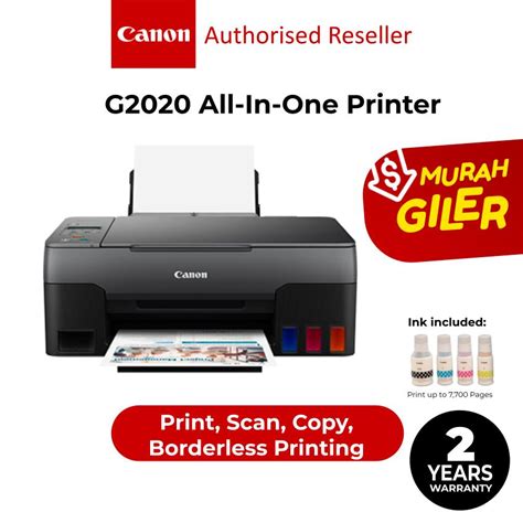 Canon Pixma G Easy Refillable Ink Tank All In One Printer Print