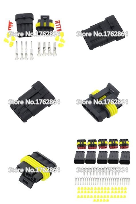 [visit To Buy] 5 Sets 4 Pin Amp 1 5 Connectors Dj7041 1 5 11 21 Waterproof Electrical Wire