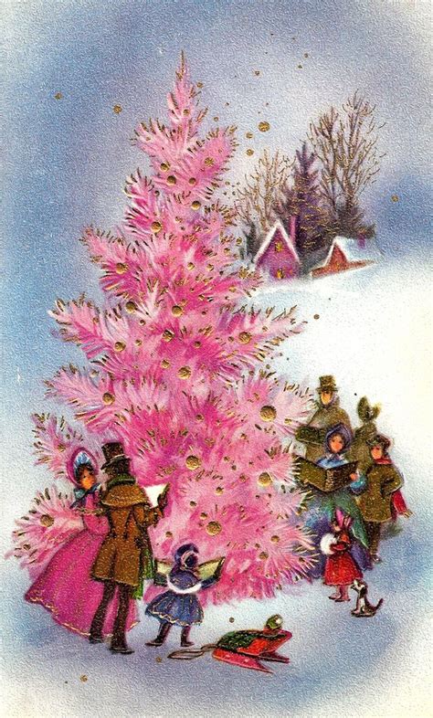 Untitled Vintage Pink Christmas Vintage Christmas Cards Pink