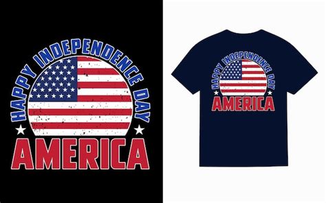 Uma Camiseta Que Diz A Bandeira Americana Vetor Premium