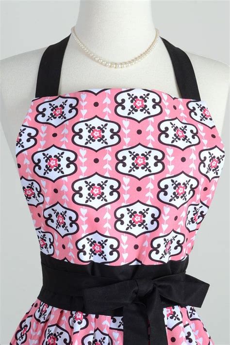 Full Bib Womens Apron Handmade Vintage Style Apron Geometric Etsy