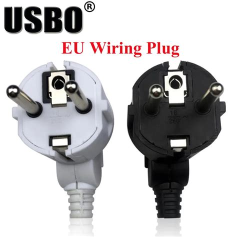 Black White 250v 10A EU Universal Detachable Wiring Adaptor Plug