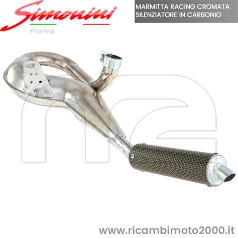 Motore MARMITTA SCARICO SIMONINI CROMATA SILENZIATORE CARBONIO LML