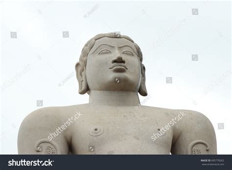 Close Gigantic Standing Naked Buddha Statue Stock Photo 695778262