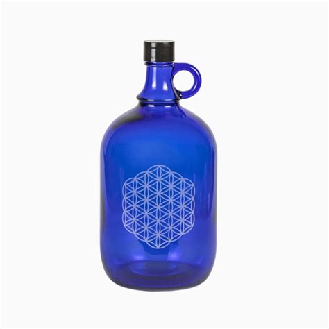 Glasflasche Blau Blume Des Lebens 2 Liter 25 90