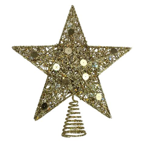 Northlight 115 In Led Lighted Gold Glittered Star Christmas Tree