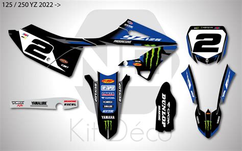 Kit déco Yamaha PW YZ YZF FACTORY 2024 50 65 80 85 90 110 125 250 450