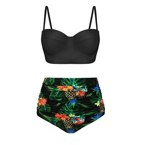 Sexy Dance Women Sexy Two Piece Push Up Padded Swimsuit High Waist