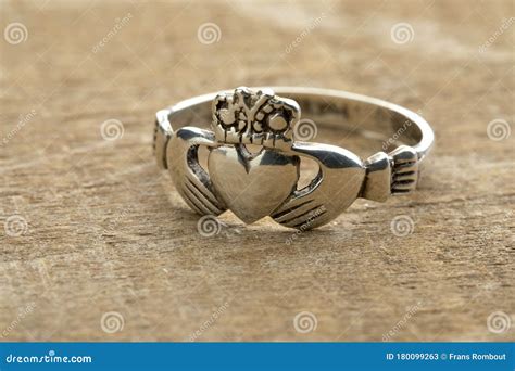 Silver Irish Claddagh ring stock image. Image of traditional - 180099263