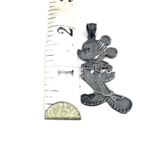 Vintage Disney Sterling Silver Mickey Mouse Pendant Gem