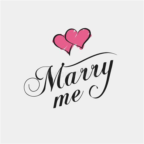 Marry Me Calligraphy Card Stock Vector Illustration Of Celebration