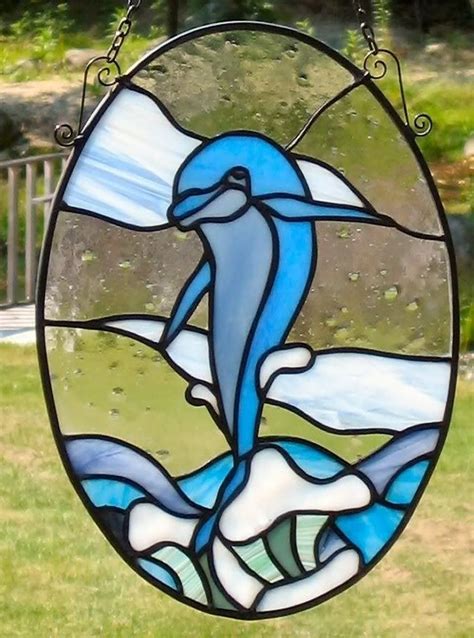 Dolphin Stain Glass Idea Stained Glass Diy Stained Glass Stained Glass Art