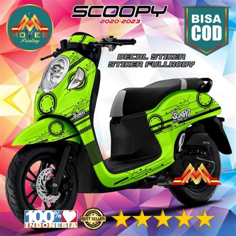 ⭐⭐⭐⭐⭐bisa Cod Bayar Di Tempat Decal Stiker Full Body Stiker Motor New Scoopy 2020 2023 Full