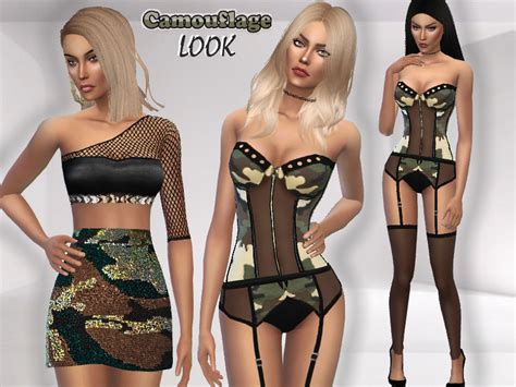 The Sims Resource Set Camouflage Look