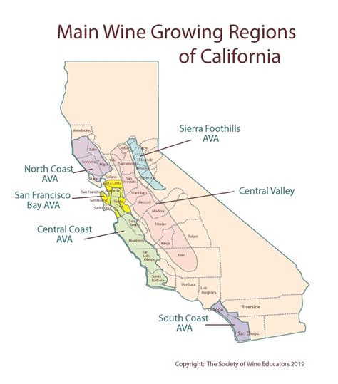 2023 Wine Map of: US/California - Society of Wine Educators