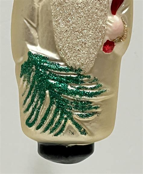 Lauscha Glas Creation Gold Santa Blown Glass Christmas Ornament Germany