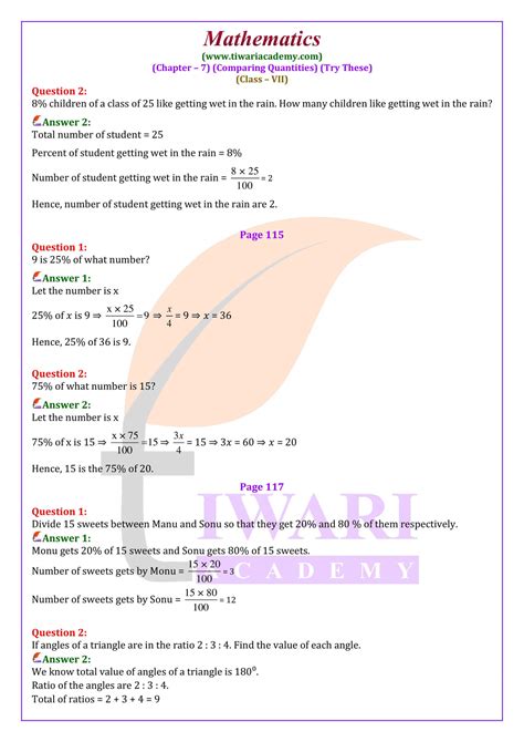 Ncert Solutions For Class Mathematics Chapter Comparing Quantities