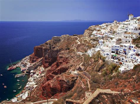 Volcanic Island Of Santorini Stock Photo Image Of Scenery Church