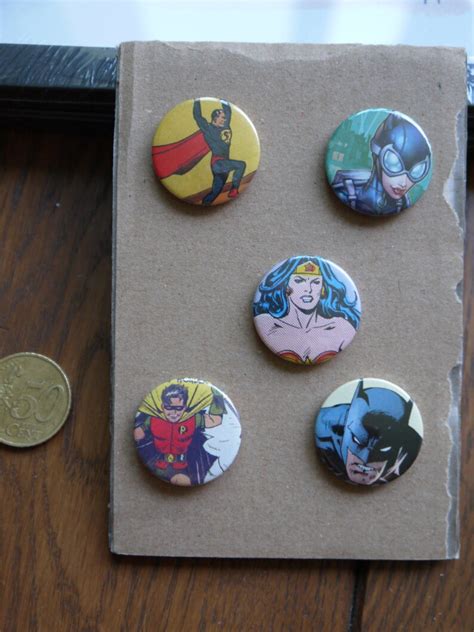 Dc Superhero Set 25mm Button Set Etsy