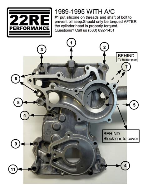 Timing Cover Hardware Kits 22RE Performance