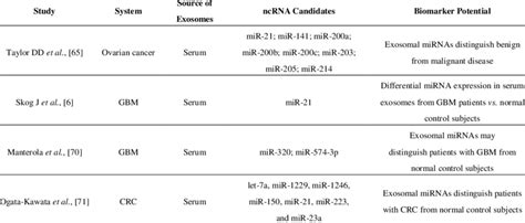 The Biomarker Potential Of Exosomal Non Coding Rna In Cancer