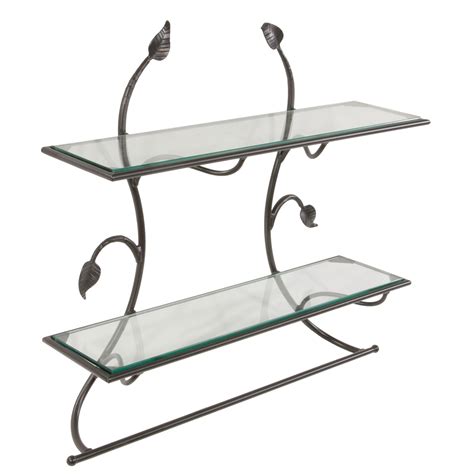 Pictured Is The Wrought Iron Leaf Wall Shelf And Towel Bar From Stone County Ironworks Available