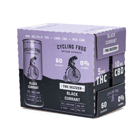 Cycling Frog THC CBD Seltzer 6 Pack Black Currant CannaBuddy