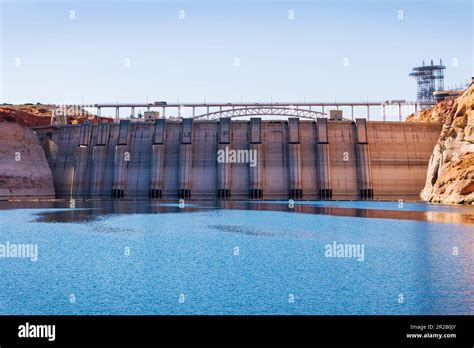 Glen Canyon Dam viewed from Lake Powell; Glen Canyon National ...